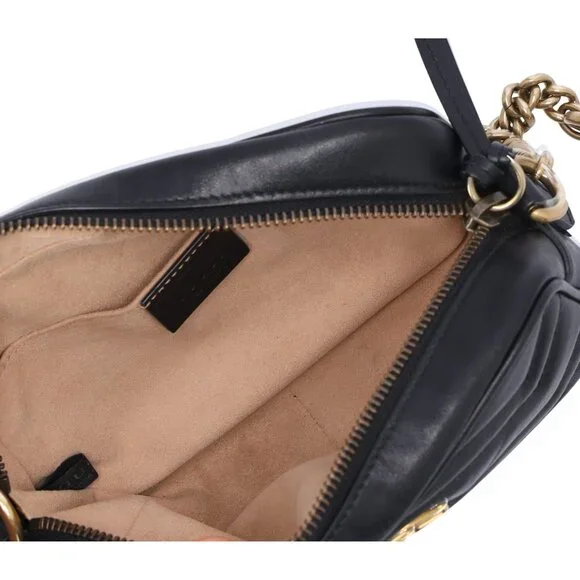 GUCCI GG Marmont Shoulder Bag 448065 Black Leather - Picture 8 of 8